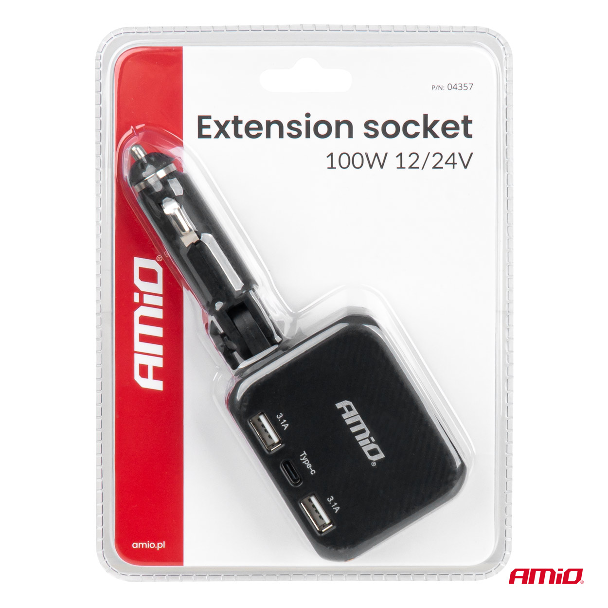 Rozdzielacz gniazda zapalniczki z ładowarką 2x USB-A 1x USB-C 12 V 24 V 100 W 180° — ujęcie 8