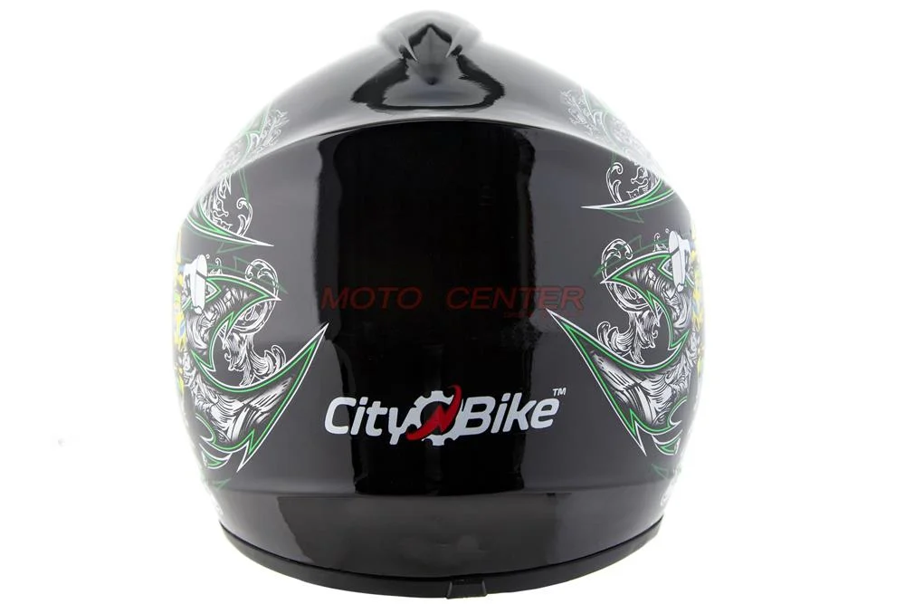Kask crossowy City-Bike Dziecięcy WL-801A Junior Tatan czarny z Zielonym XS — ujęcie 3