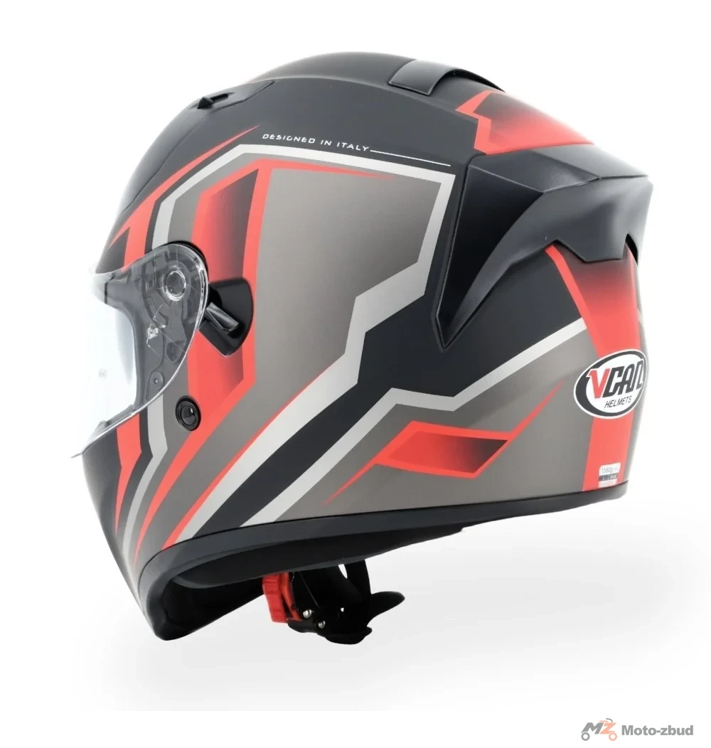 Kask VCAN model H128 gravity red integralny z blendą czarny mat grafitowo- czerwony S — ujęcie 5