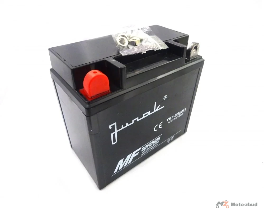 Akumulator Junak akumulator Junak 901/901F/902/904/905/905F/906/121/122/122F/126/128 12 V/7 Ah YB7-BS (MF) bezobsługowy (+-) (wys.x szer.x dł.) (128*76*137) (spakowane po 8 sztuk) (nr rej.E0011444BW) — ujęcie 2