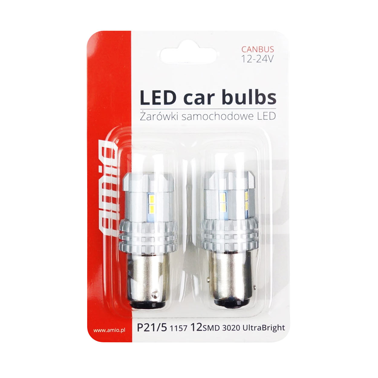 Żarówki LED CANBUS 3020 22SMD UltraBright 1157 BAY15D P21/5W White 12 V 24 V — ujęcie 4
