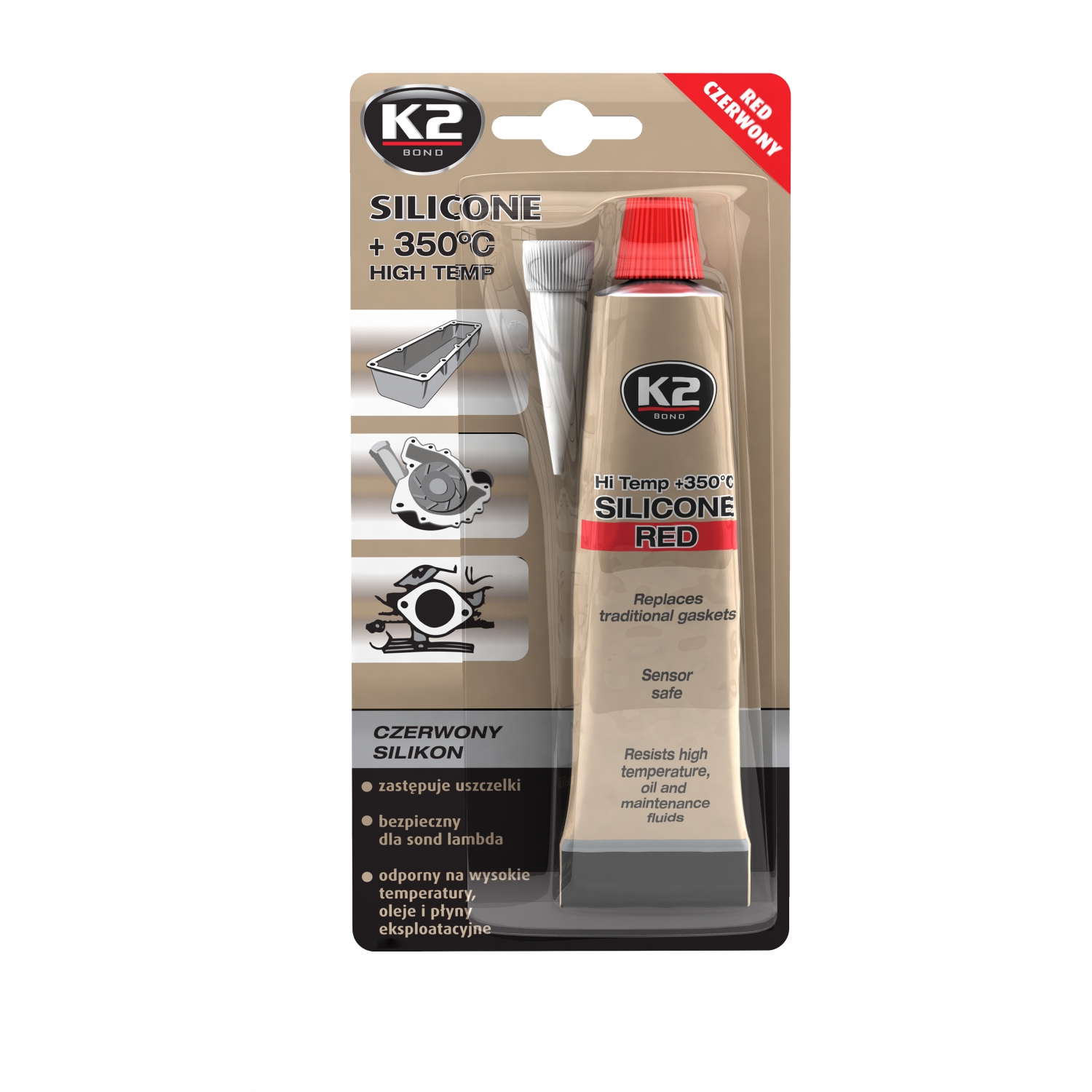 Silikon czerwony 85 g/ masa uszczelniająca SILI K2 B2400N