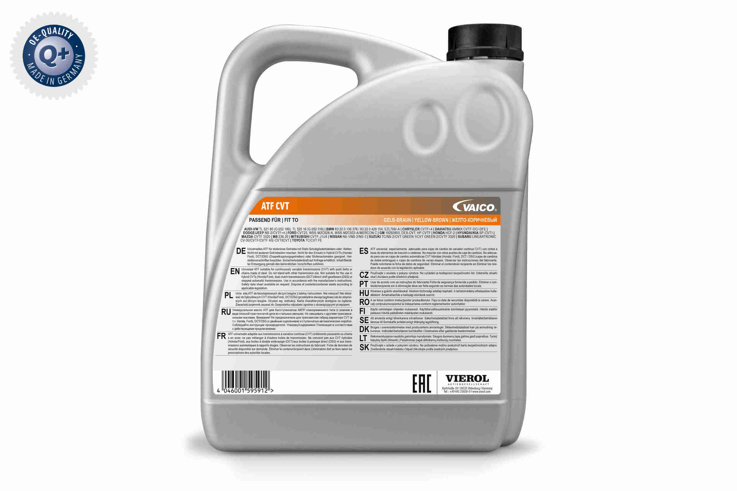 Olej do automatycznej skrzyni biegów ATF CVT 5 l VIEROL V60-0211 — ujęcie 2