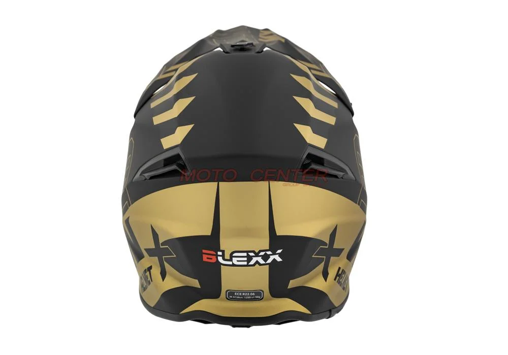 Kask crossowy BLEXX MD-902 czarny/złoty Matowy rozmiar XS Homologacja ECE R22.06 — ujęcie 3