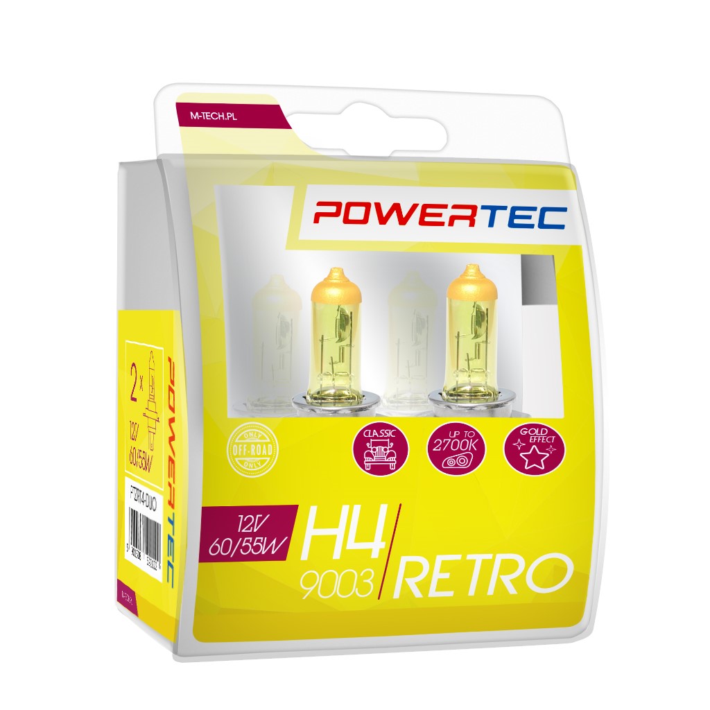 Żarówka halogenowa H4 12 V 60 W Retro M-Tech, 2 szt. PTZRT4-DUO — ujęcie 3