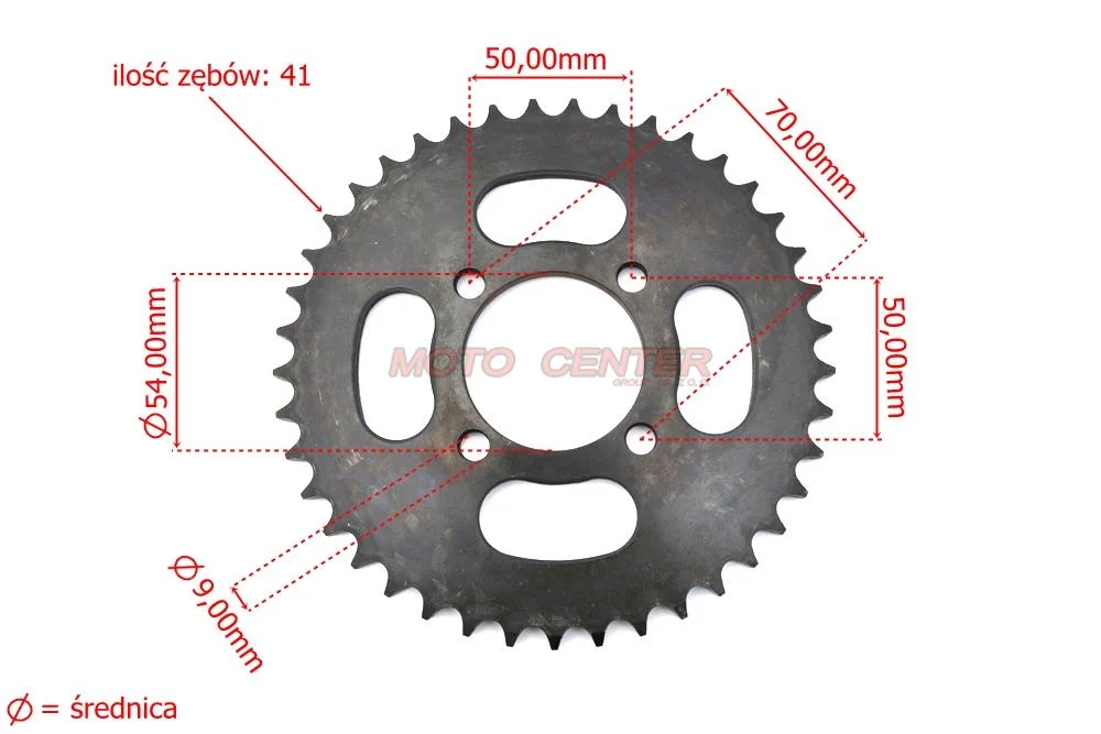 Zębatka tył 428 41Z 54 mm Romet Via City — ujęcie 2