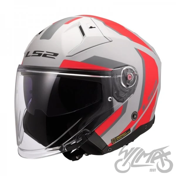 Kask LS2 OF603 Infinity II Focus M.Grey Red — rozmiar L — ujęcie 1
