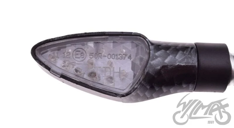 Kierunkowskazy LED carbon, biały klosz 12 V 1 W — para AM1371 — ujęcie 4