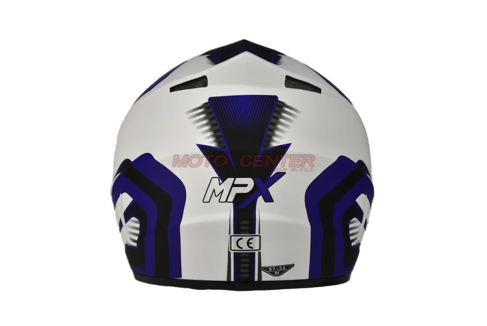 Kask crossowy MPX WL-905 biały mat/niebieski XL — ujęcie 4