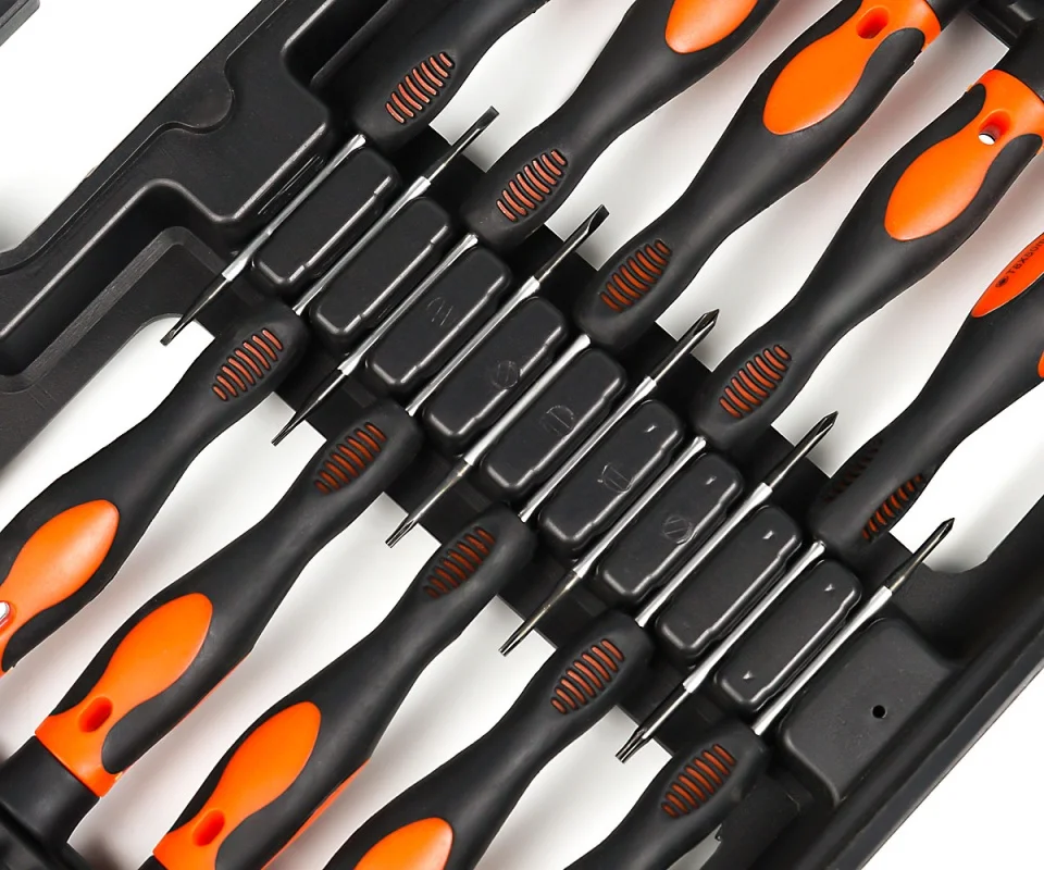 Zestaw wkrętaków + bity 58 elem. plastikowe pudełko CR-V Polax — ujęcie 4