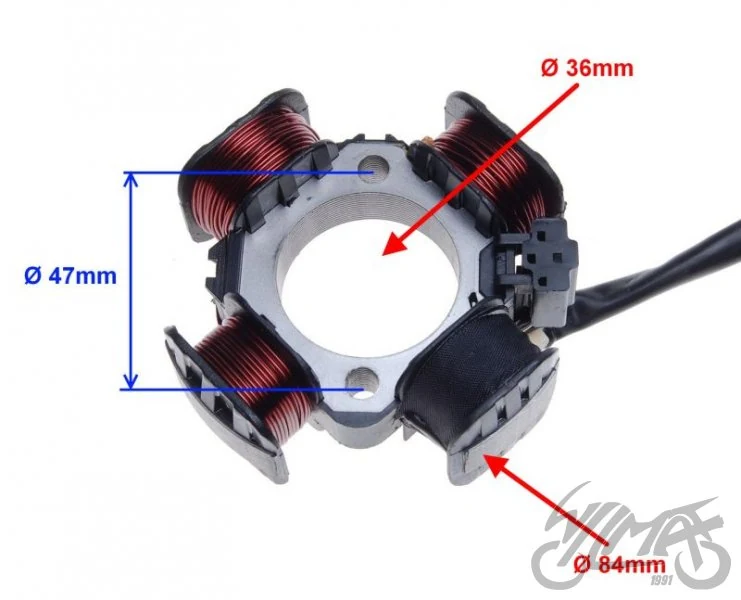 Stator iskrownik 4 cewki do Suzuki italjet TGB — ujęcie 2