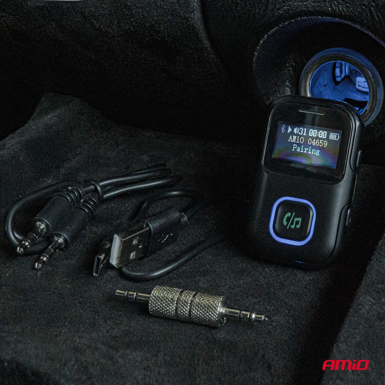 Odbiornik bluetooth na mini jack LCD AUX — ujęcie 2
