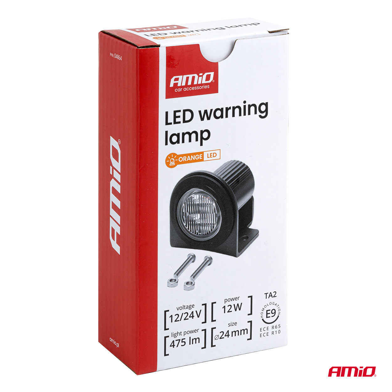 Lampa ostrzegawcza okrągła pomarańczowa LED R65 12 V 24 V 12 W — ujęcie 5