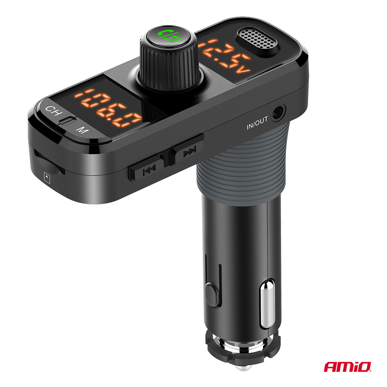 Transmiter samochodowy FM 2×USB-A 1×USB-C mircoSD 12 V 24 V — ujęcie 6