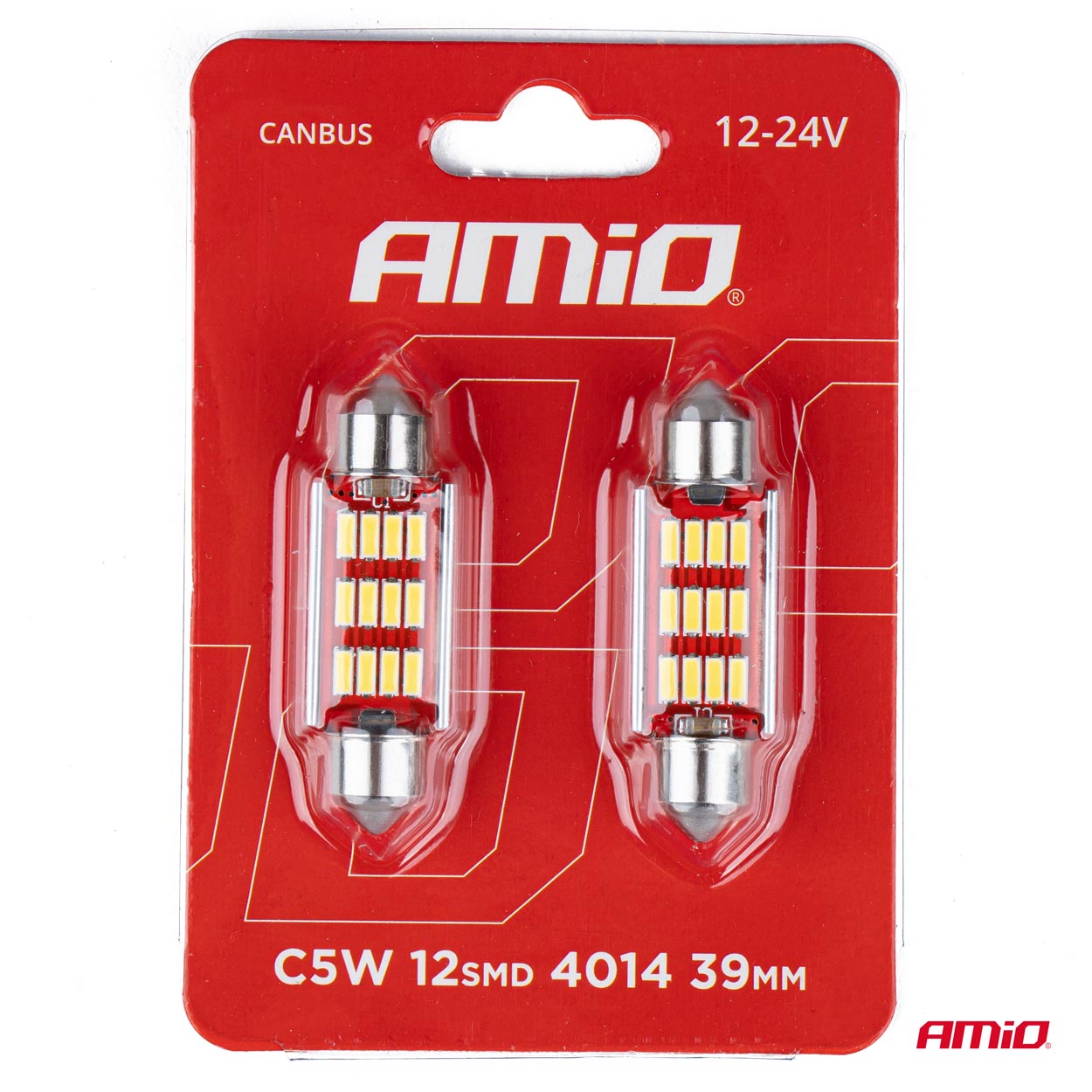 Żarówki LED CANBUS 4014 12SMD Festoon C5W C10W C3W 39 mm White 12 V 24 V — ujęcie 3