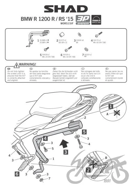 Stelaż kufra bocznego 3P SHAD do BMW R1200R / R1200RS — ujęcie 2