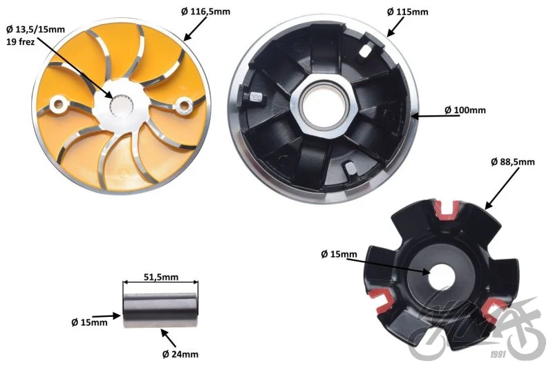 Wariator 4T 125 150 cc tuning duży zestaw — ujęcie 2