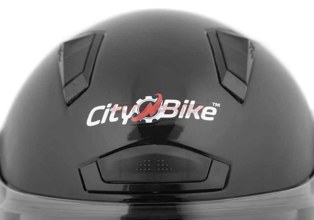 Kask zamknięty City-Bike FP05 czarny połysk rozmiar XS powystawowy zdemontowana blenda Homologacja ECE — ujęcie 3