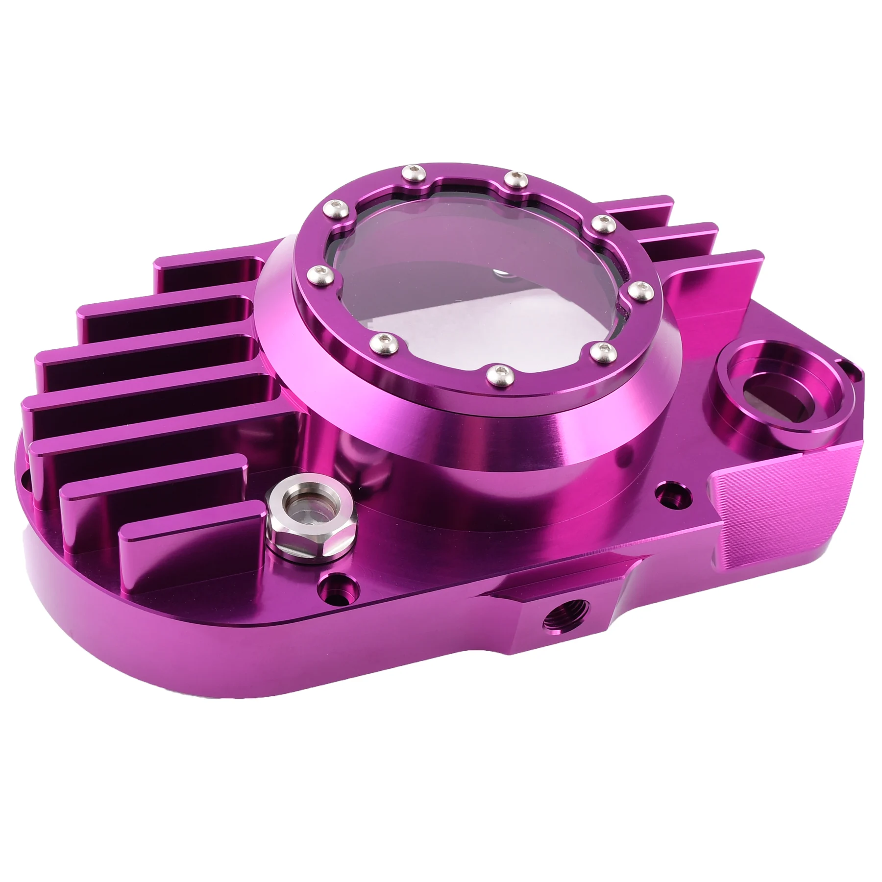 Pokrywa silnika Simson S51 SR50 lewa aluminium CNC clear fioletowa + śruby DPR Performance — ujęcie 7