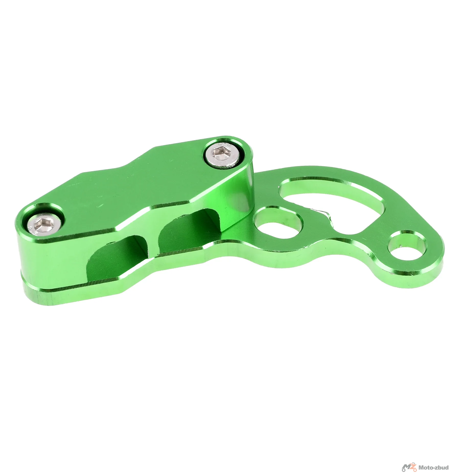Uchwyt linek / przewodu hamulcowego uniwersalny aluminium CNC anoda zielony V3 Racing Force — ujęcie 2