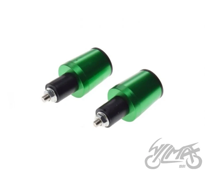 Końcówki kierownicy zielone — mocowanie 17,7 mm, komplet — ujęcie 2