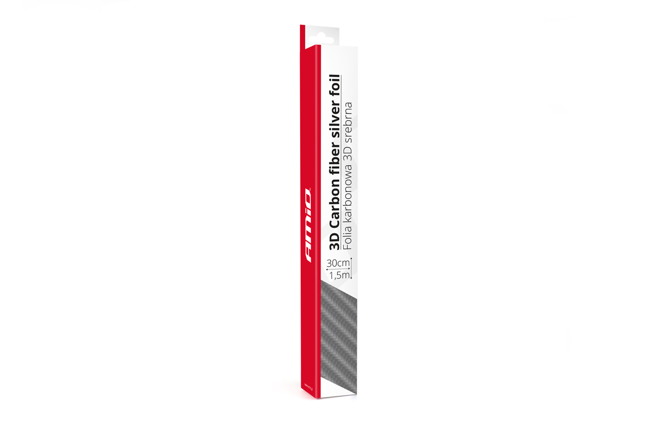 Folia karbonowa carbon 3D srebrna 30cm x 150cm — ujęcie 3