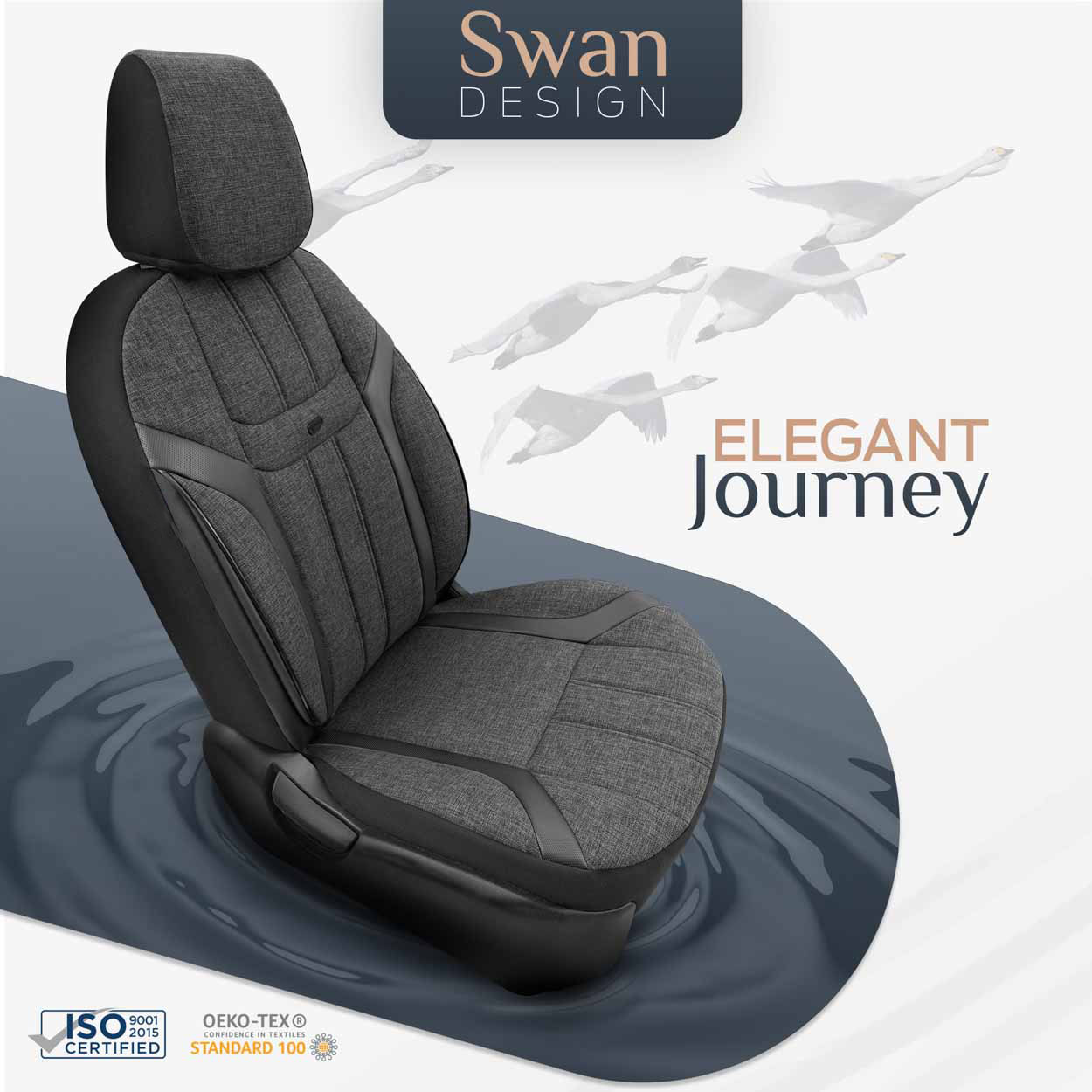 Komplet pokrowców na fotele samochodowe OTOM SWAN 501 BLACK 3-ZIP — ujęcie 12