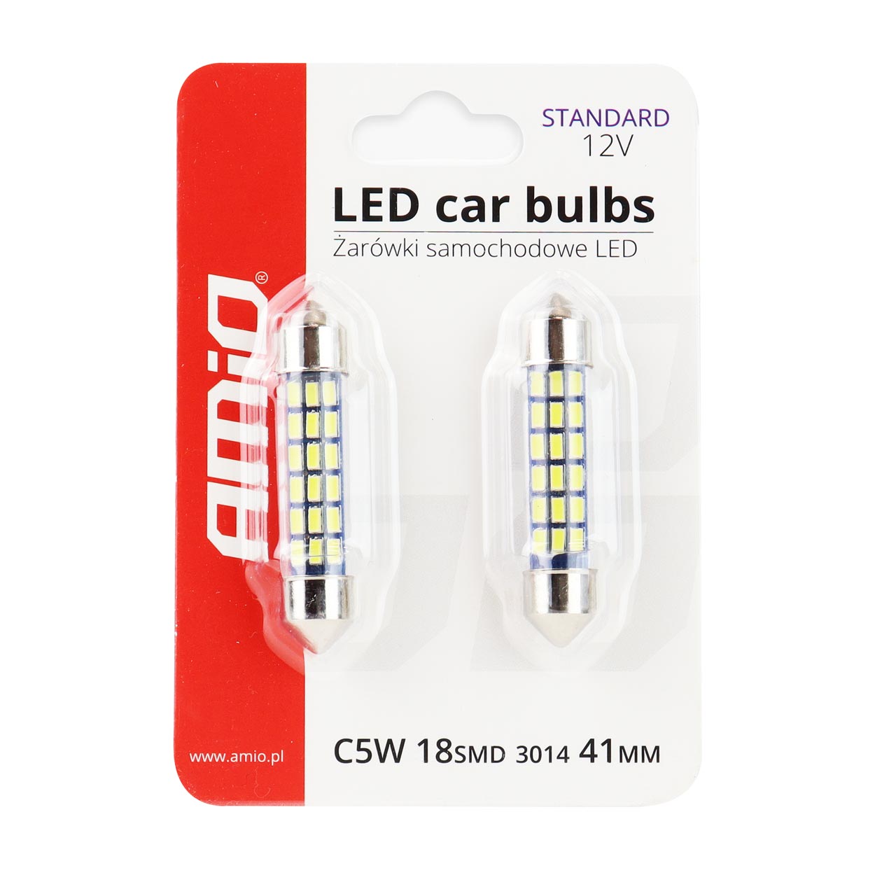 Żarówki LED STANDARD 3014 18SMD Festoon C5W C10W C3W 41 mm White 12 V — ujęcie 3
