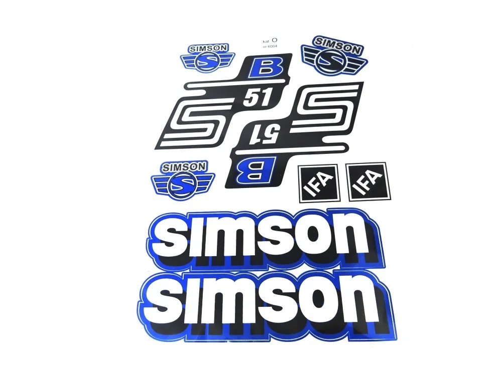 Nalepka Simson S-51 b niebieski - komplet na pojazd (9szt) — ujęcie 1