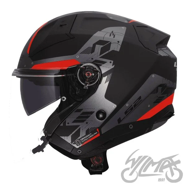 Kask LS2 OF603 infinity II nightline grey red XL — ujęcie 2