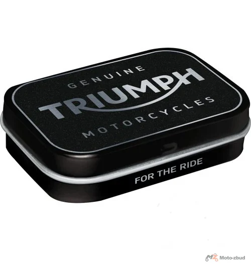 Miętówki Nostalgic-Art Mintbox — TRIUMPH LOGO SILVER — 4 × 15 g