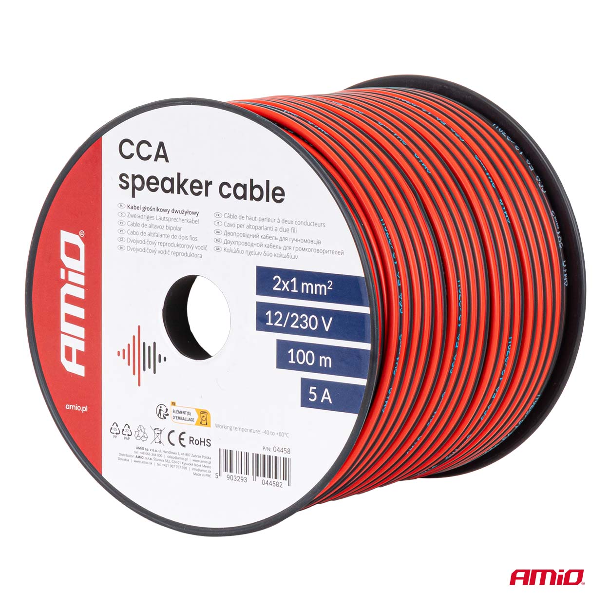Kabel głośnikowy dwużyłowy CCA 2x1mm2 100m 5A — ujęcie 5