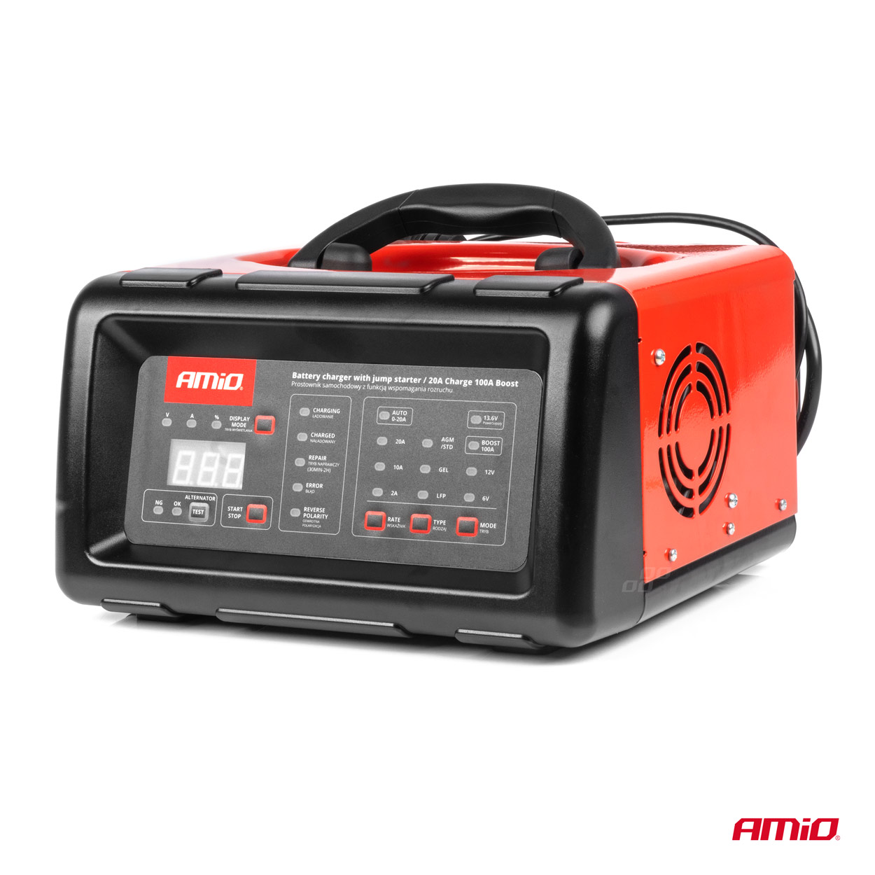 Prostownik cyfrowy z funkcją rozruchu booster jump starter 20A 6 V 12 V — ujęcie 2