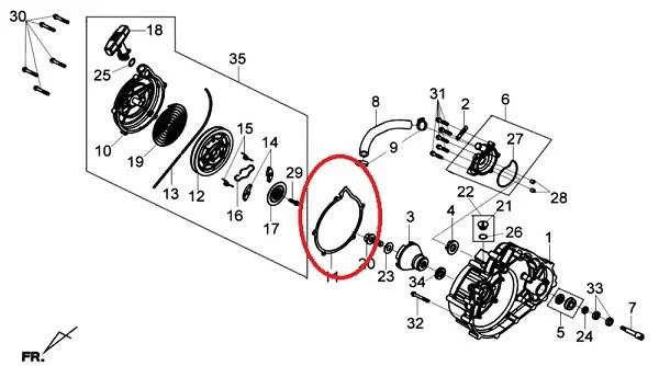 Uszczelka szarpaka 600 cm³ Quad ATV Sym Raider 600 2010 r. — ujęcie 2