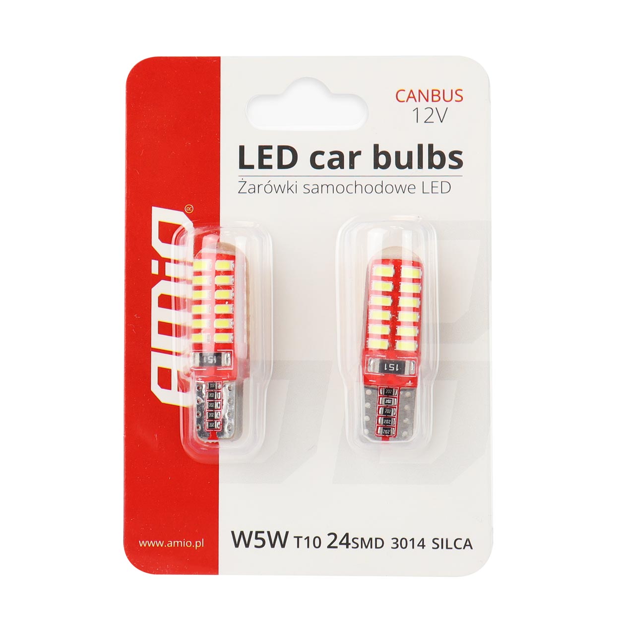 Żarówki LED CANBUS 24SMD 3014 T10e W5W SILCA White 12 V — ujęcie 5