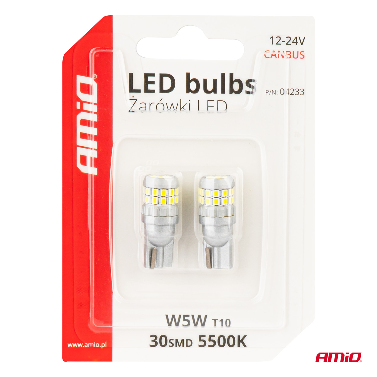 Żarówki LED CANBUS T10 W5W 30SMD 2016 White 12 V 24 V — ujęcie 5