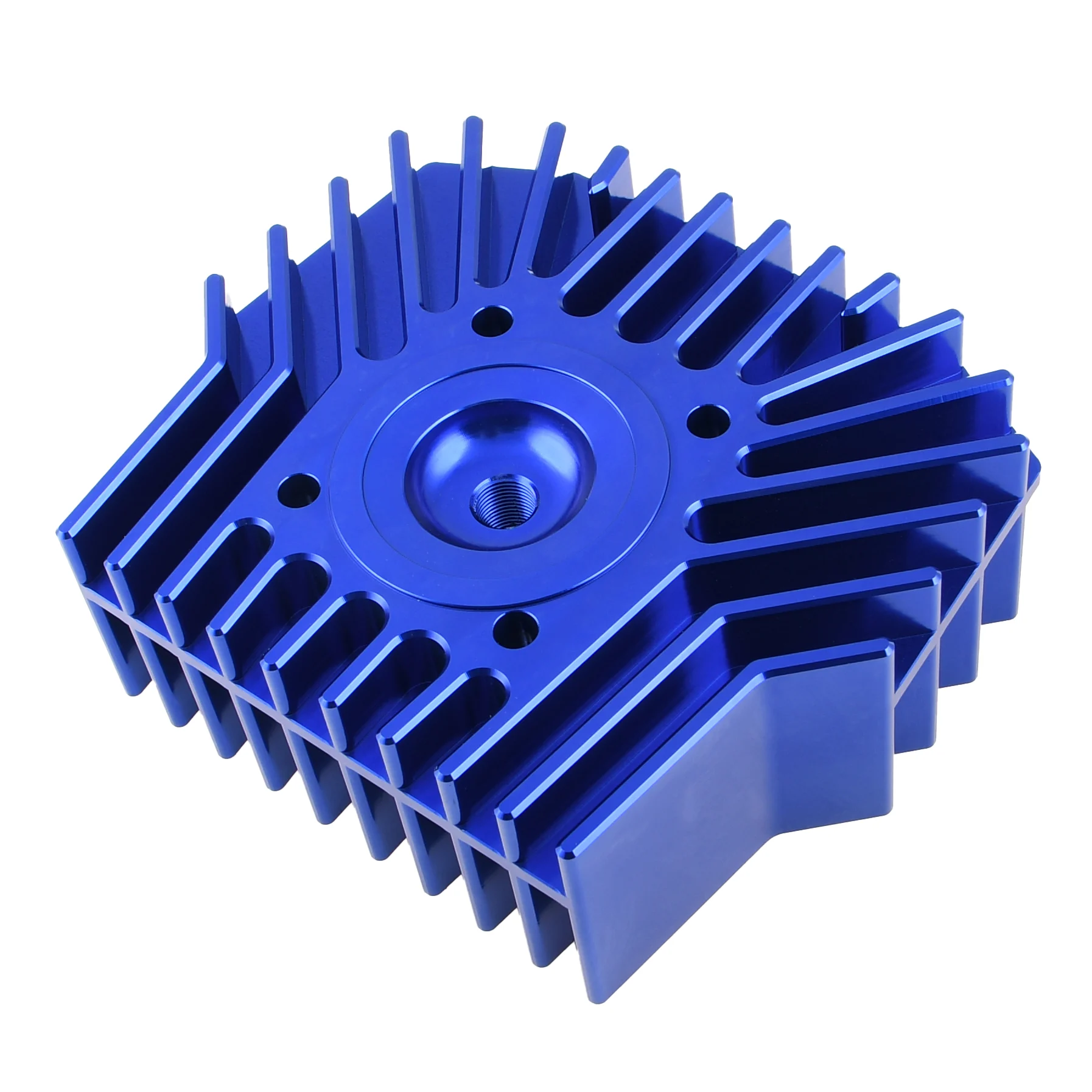 Głowica cylindra Simson mtx 130 Big Bore aluminium CNC V1 niebieska DPR Performance — ujęcie 2