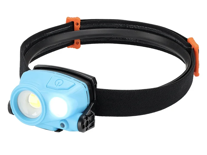 Lampa czołowa 3w cob led 400 lm + 2w smd led 200 lm akumulatorowa — ujęcie 3