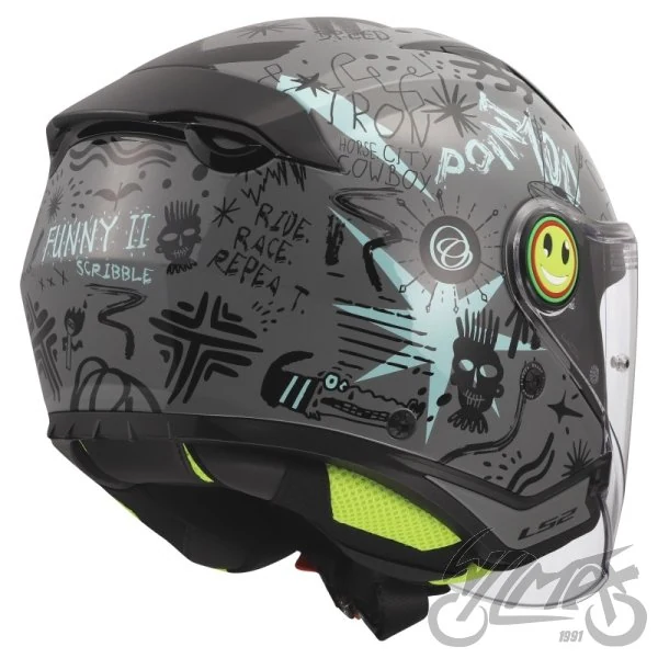Kask LS2 OF622 funny II Scribble Grey Blue — rozmiar M — ujęcie 5