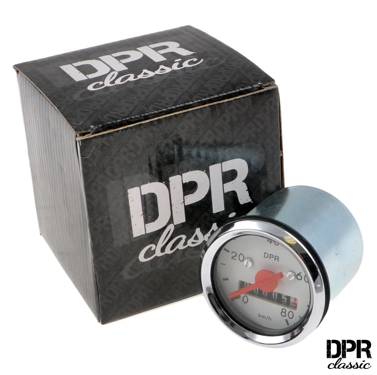 Licznik Simson S50/51 48 mm 80KM/H + podświetlenie biała tarcza DPR Classic — ujęcie 2