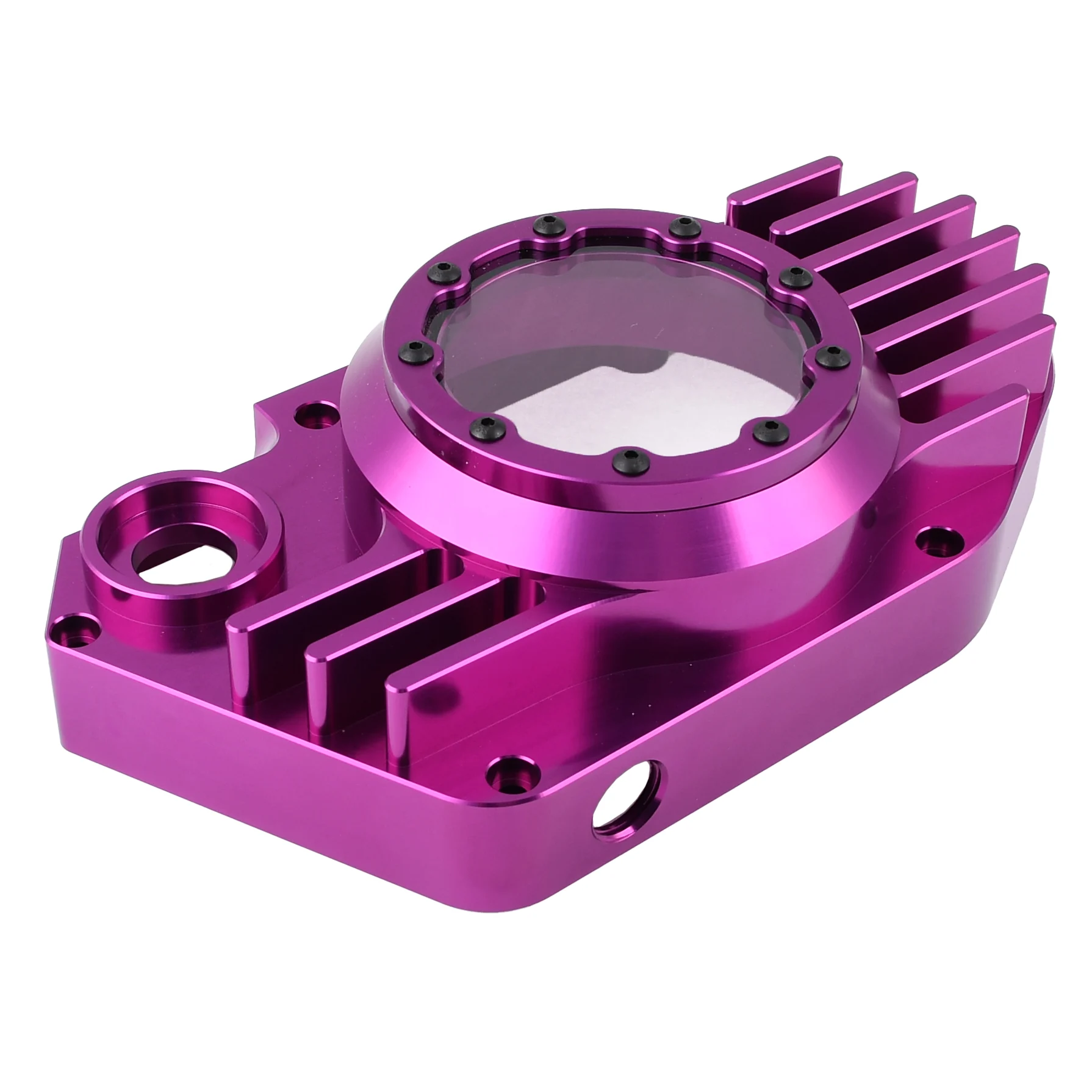 Pokrywa silnika Simson S51 SR50 lewa aluminium CNC clear fioletowa + śruby DPR Performance — ujęcie 12