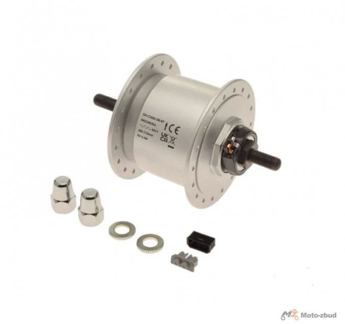 Piasta rower aluminiowa przód 36 otw. z prądnicą SR