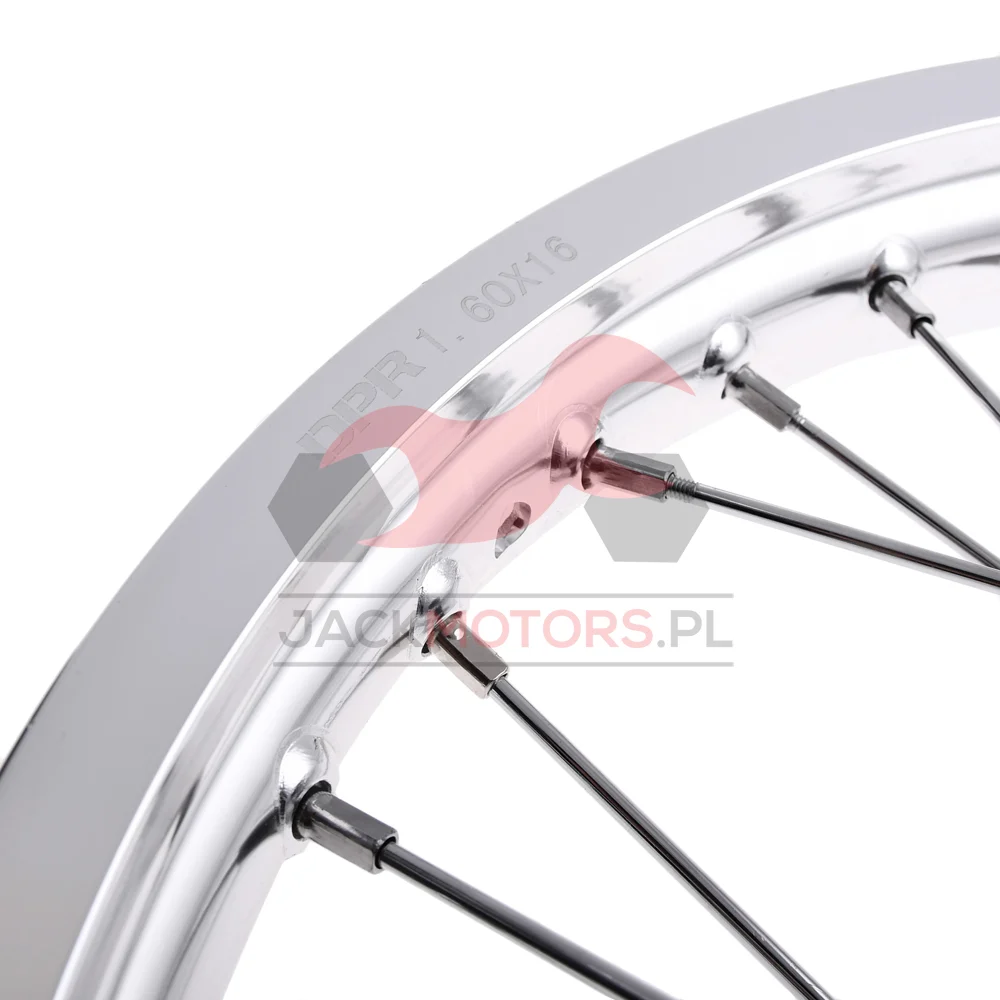 Koło jezdne Simson S51 1,6 × 16 aluminium DPR Classic czarna piasta + szprychy chrom — ujęcie 3
