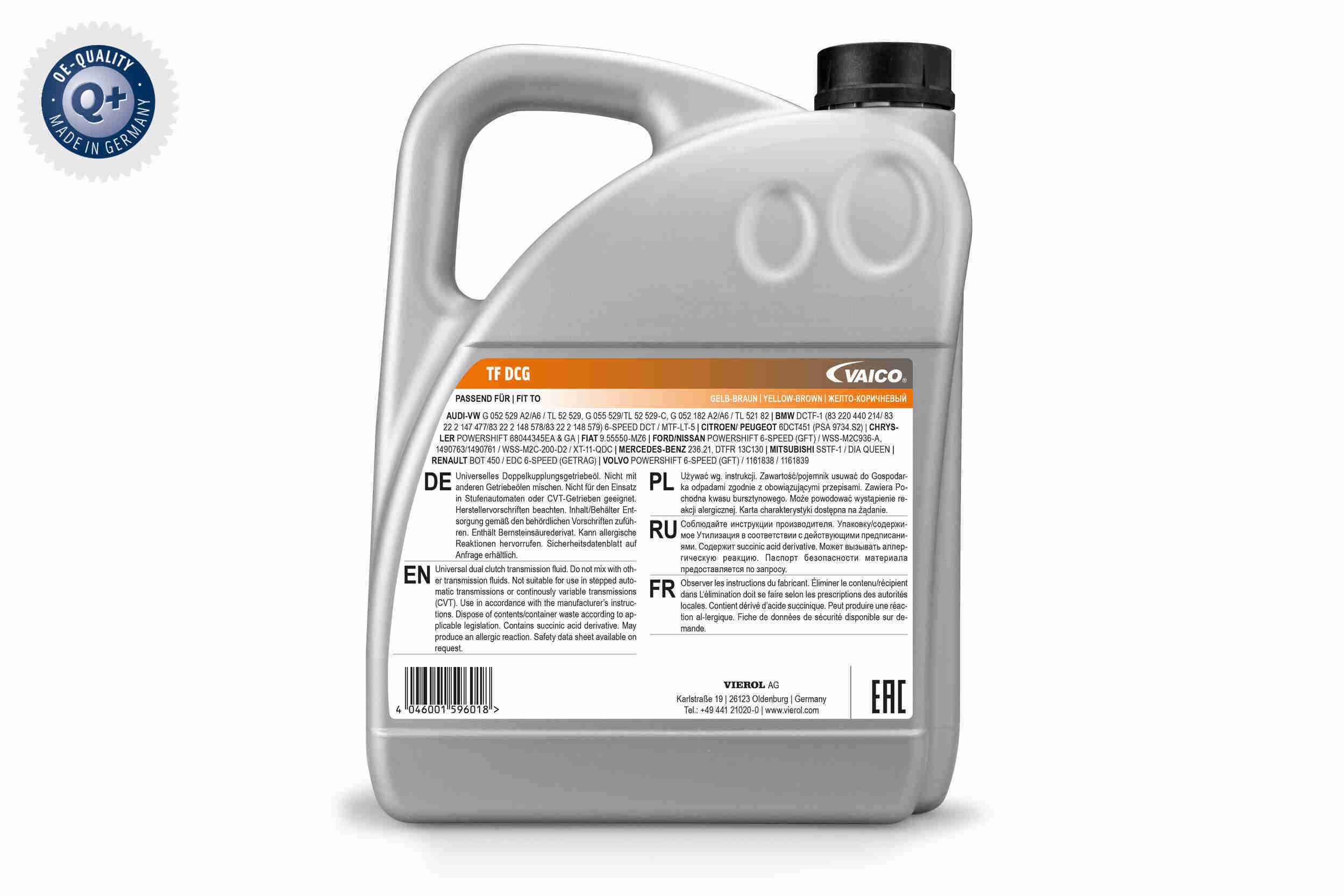 Olej VIEROL ATF do automatycznych skrzyń biegów DCT/DSG Fluid 5 l — ujęcie 3