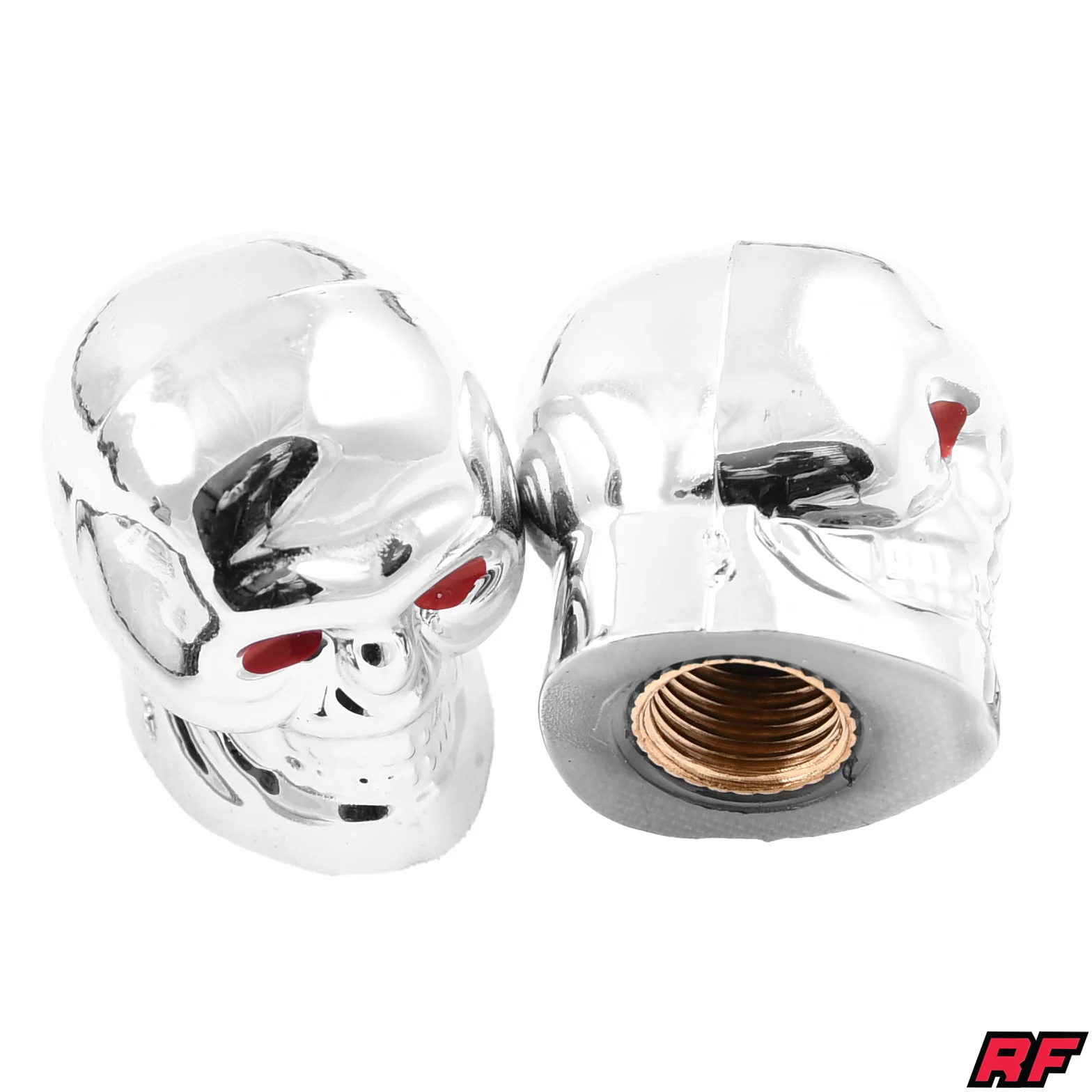 Nakrętka wentyla Racing Force skull V2 srebrna 2szt — ujęcie 1