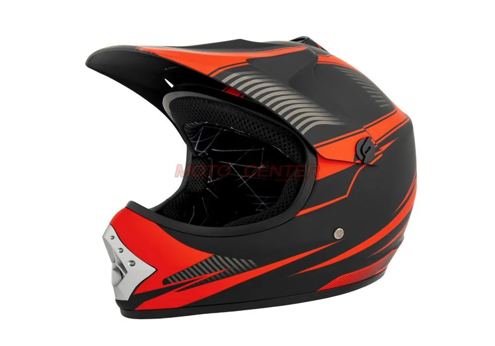 Kask crossowy MPX Dziecięcy WL-801A czarny mat/czerwony S — ujęcie 1