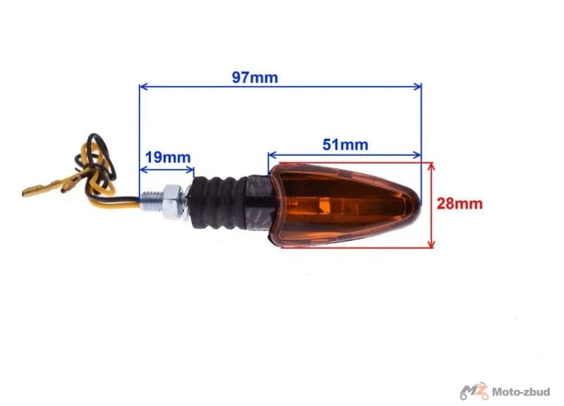 Kierunkowskaz owalny lewy przedni, pomarańczowy, wzór carbon, BA9S 12 V 23 W — AL70023L — ujęcie 2