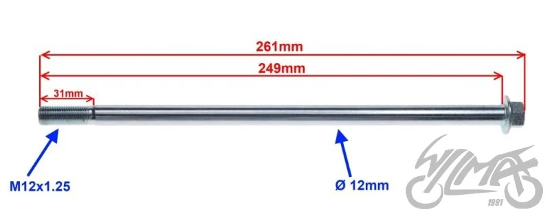Oś koła przód ø12 × 249 QT-4 — Longjia XT50QT-4 Sharpy — ujęcie 2