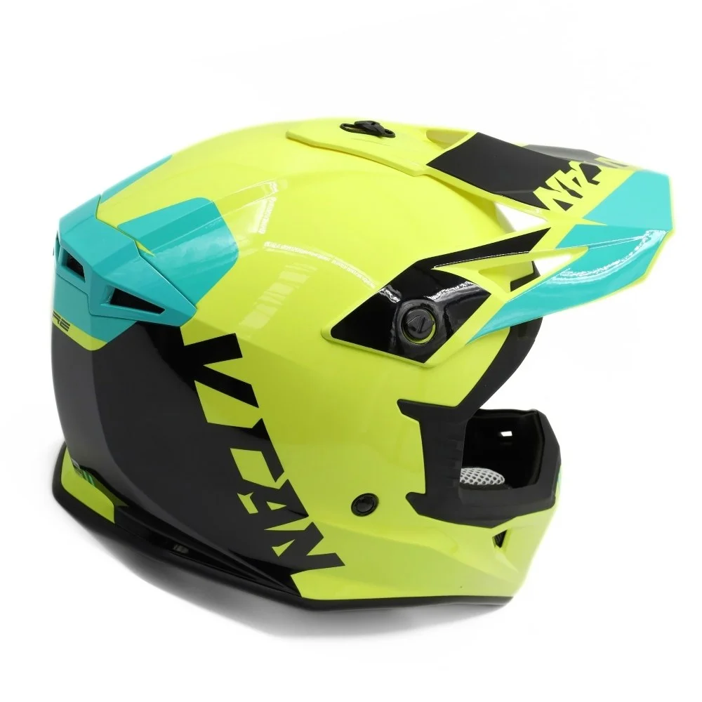Kask VCAN model H325 fluo żółto-czarno-błękitny XS — ujęcie 5