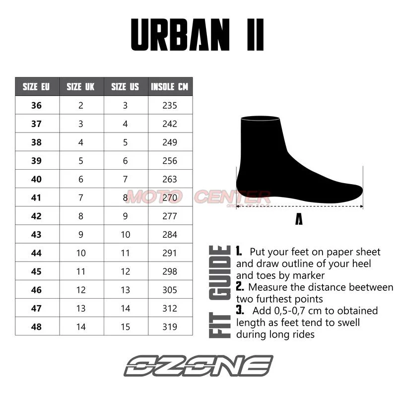 Buty motocyklowe Ozone Urban II CE Black czarne rozmiar 41 — ujęcie 5